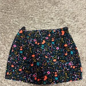 Girls Floral Mini Skirt with Multicolor Design